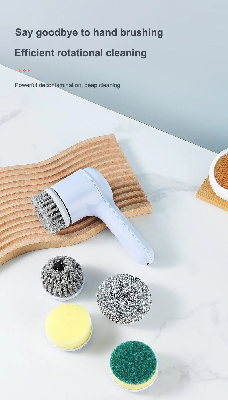 Versatile Wireless Electric Cleaning Brush for Kitchen and Bathroom - Handheld Power Scrubber for Dishes, Pans, and More