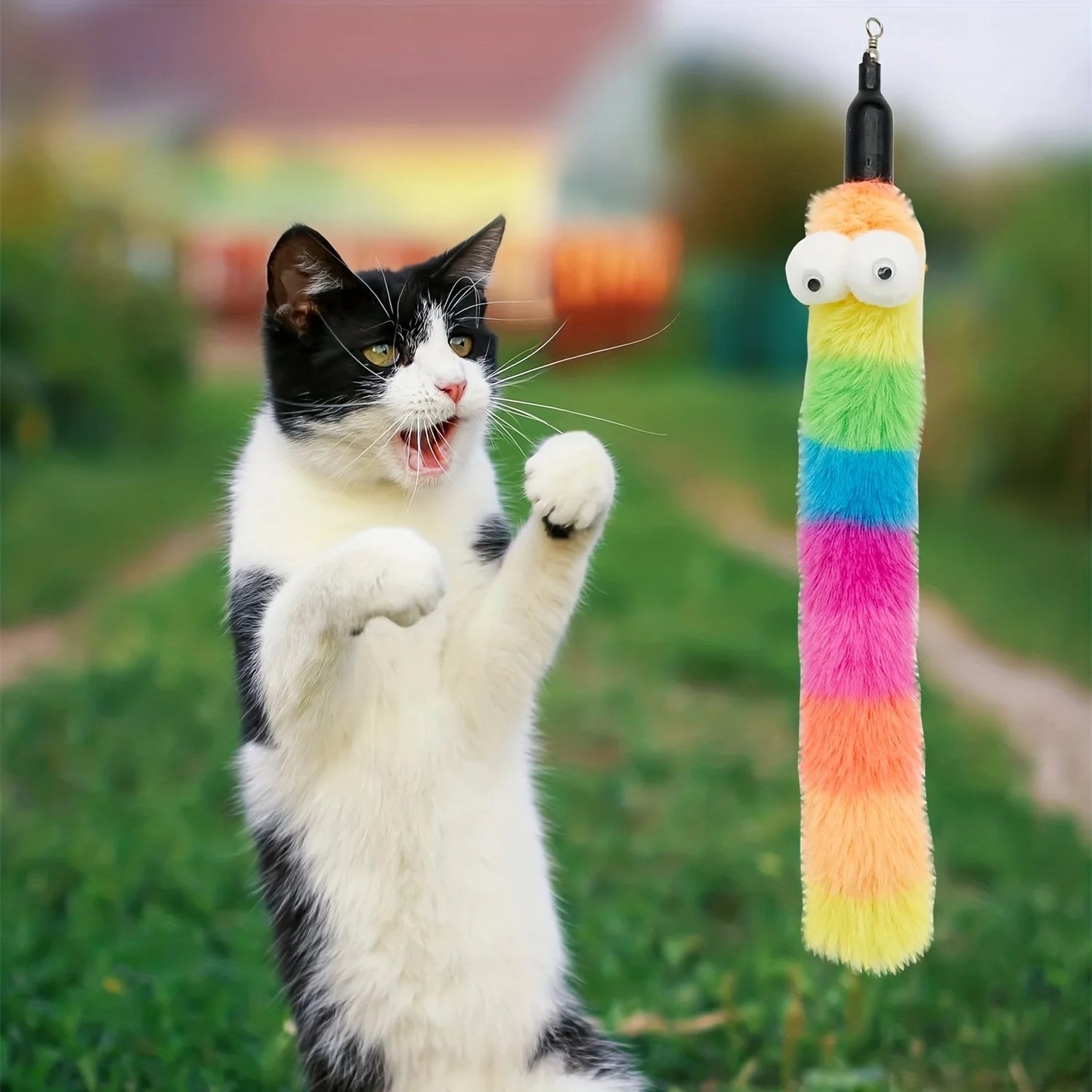 9-Piece Cat Wand Toy Set - Interactive Feather Toys for Indoor Cats. Perfect for Engaging Playtime and Stimulating Your Feline Friends.