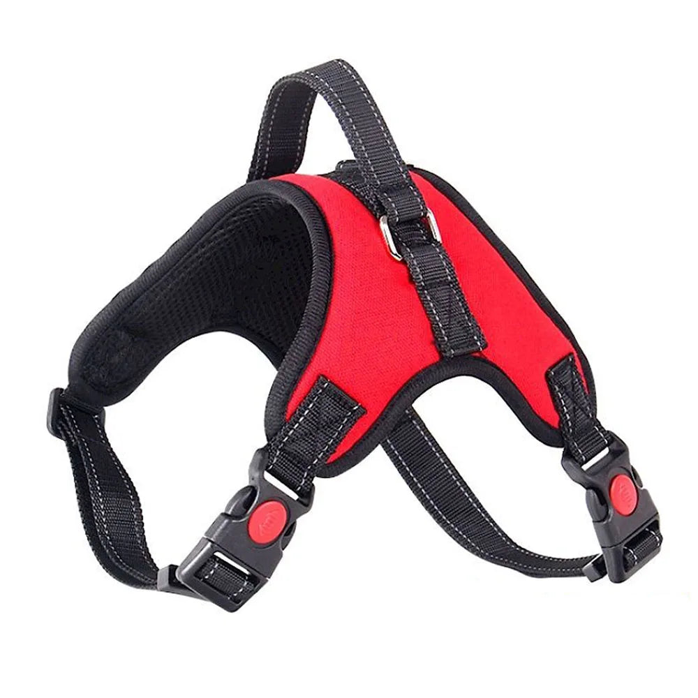 Pet Dog Adjustable Nylon Dog Harness for Large Breeds - Reflective No-Pull Vest with Chest Strap. Ideal for Walking and Training Puppies and Adult Dogs.