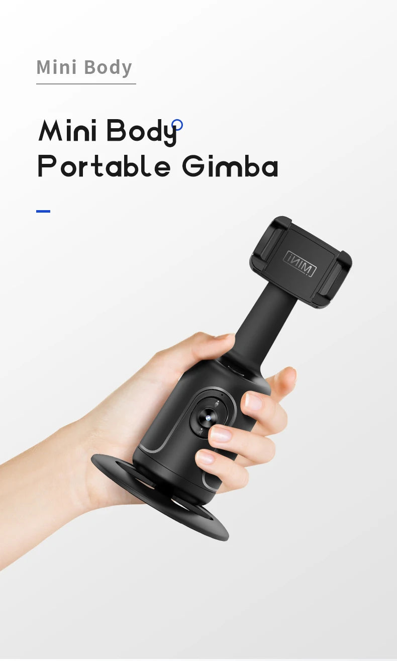 Smart AI Mini Selfie Stick with Auto Face Tracking, 360-Degree Rotation, Live Phone Holder Gimbal - Follow and Capture Perfect Shots Automatically!"