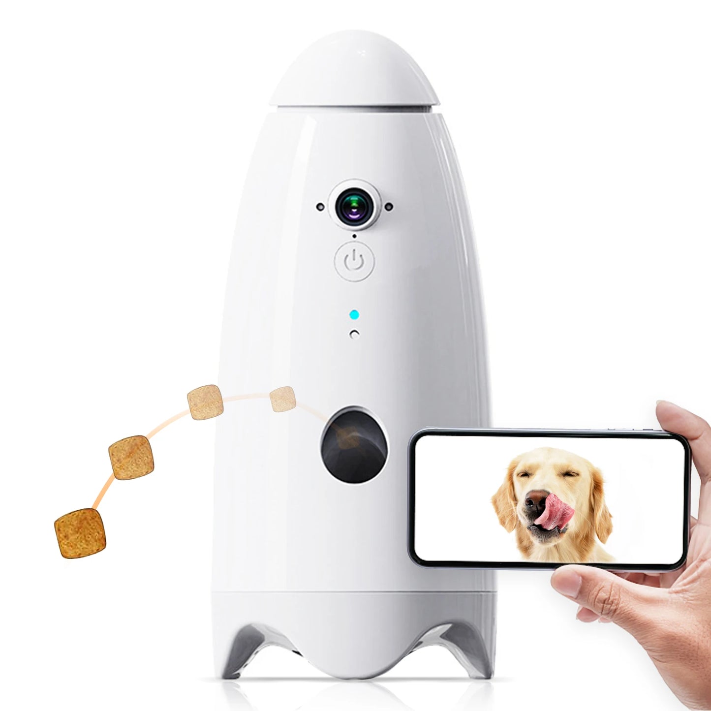 Smart 1080p Dog Camera with a 180° View and Treat Dispenser! This interactive pet feeder and monitoring system is designed specifically for dogs, ensuring fun and connection even when you're away.