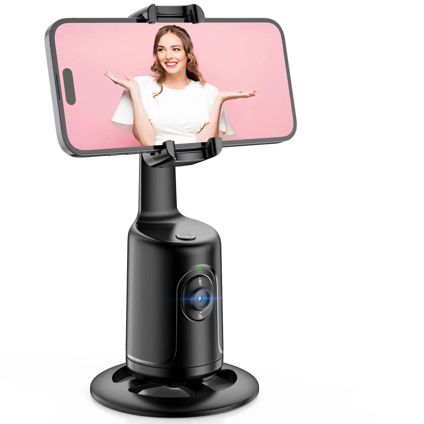 Smart AI Mini Selfie Stick with Auto Face Tracking, 360-Degree Rotation, Live Phone Holder Gimbal - Follow and Capture Perfect Shots Automatically!"